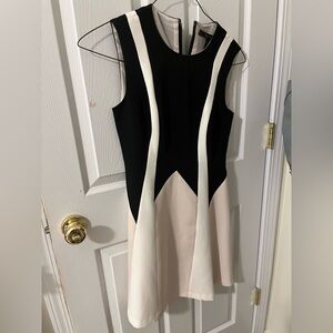 BCBGMaxAzria Black and Cream Mini Dress
